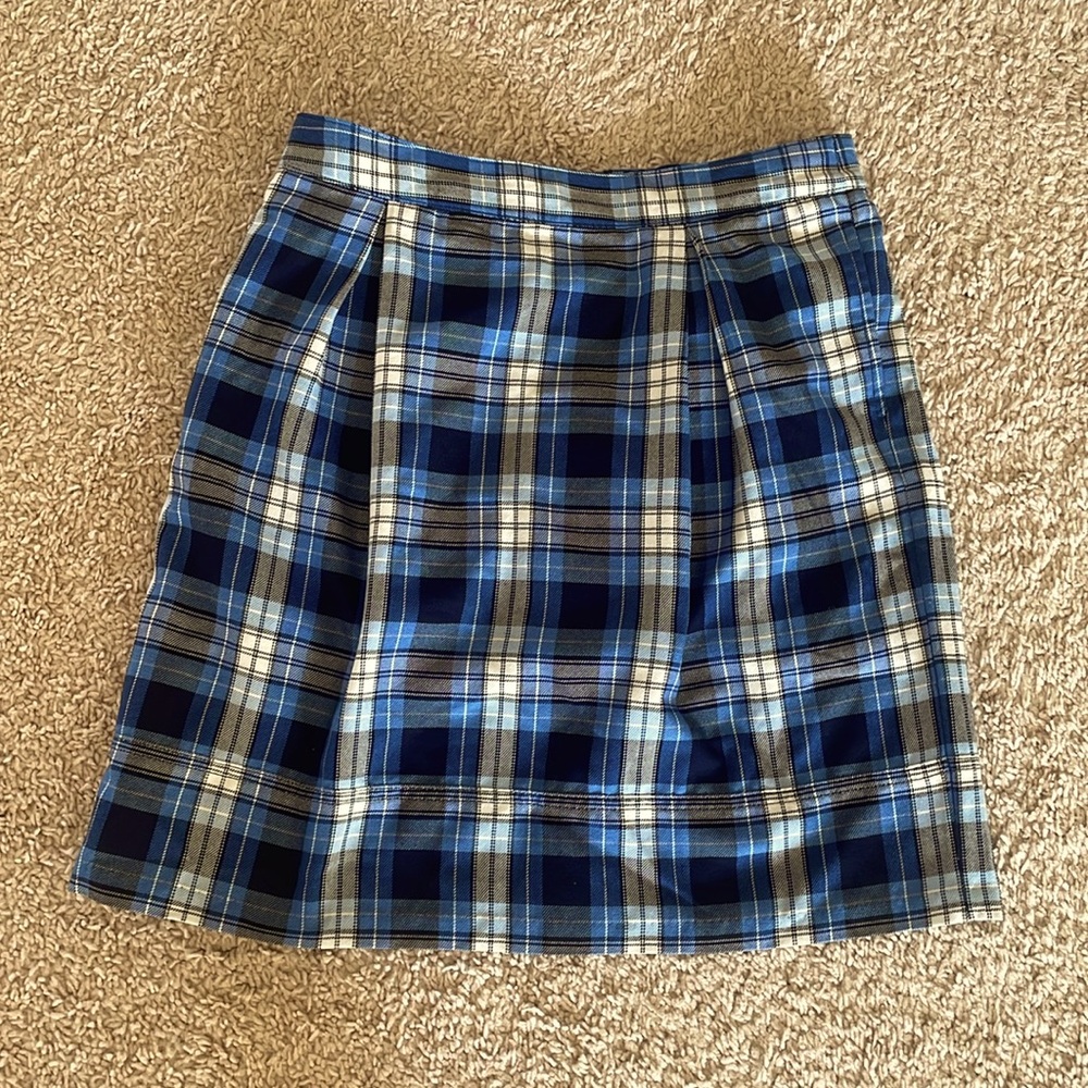 Lands End Clear Blue Plaid uniform skirt (no logo)